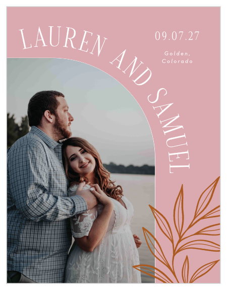Our Typographic Love Wedding Arch Save the Date Cards let family and friends know that your wedding is coming up! 
