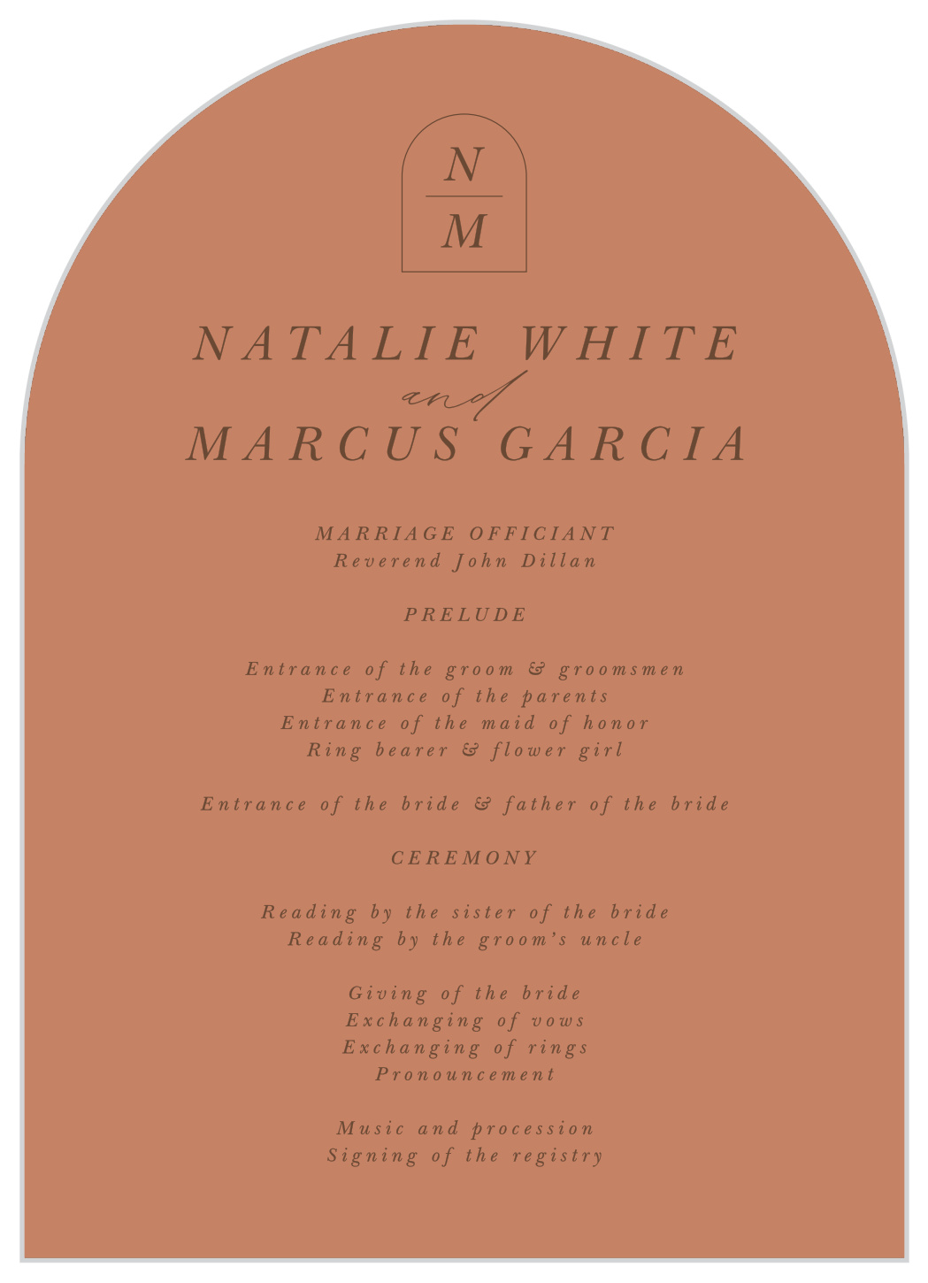 Color Blocks Wedding Arch Programs