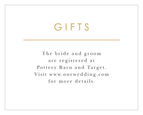 Let family and friends know where you would like your wedding gifts from with our Double Hearts Registry Cards.
