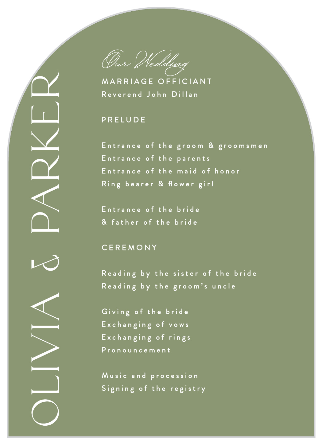 Painted Tile Wedding Arch Programs