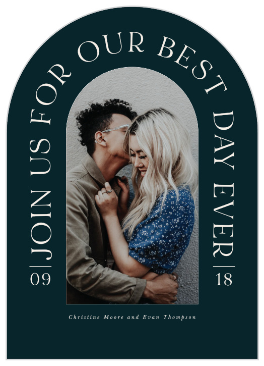 Surround yourself with close friends and family on your special day when you send out our Modern Arches Wedding Arch Invitations.