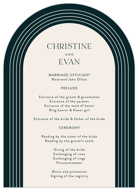 Our Modern Arches Wedding Arch Programs spell out every part of your ceremony to family and friends.