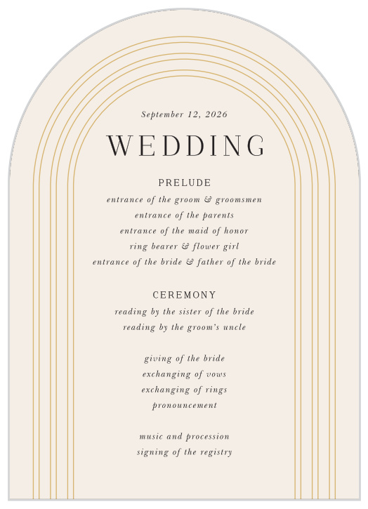 Walk family and friends through each step of your ceremony with our Love Arch Wedding Arch Programs.