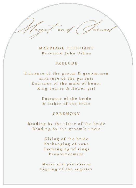 Walk family and friends through your entire ceremony with our Favorite Photo Wedding Arch Programs.