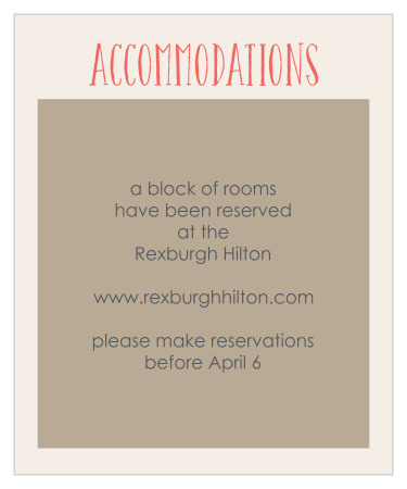 Let your guests know where they will be resting their head after your event, by including our Flying Banner Accommodation Cards in your suite! 