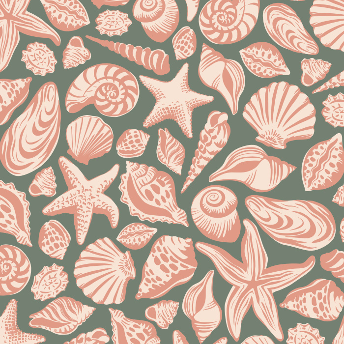 Create a fun getaway space with our Coastal Shells Peel and Stick Removable Wallpaper. 