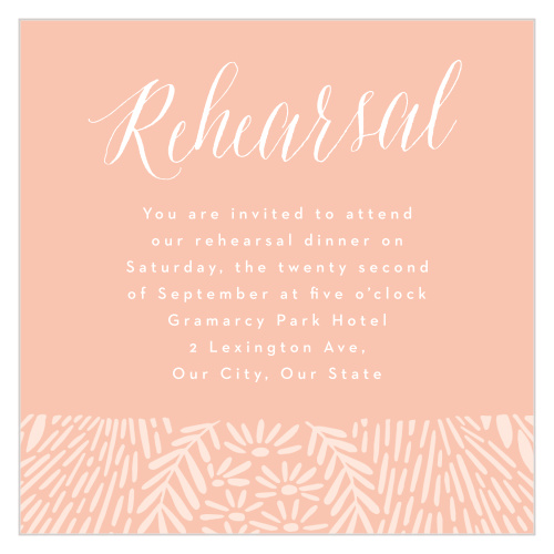 Bring family and friends together the night before your wedding with our Floral Wreath Rehearsal Cards to ensure every goes smoothly.