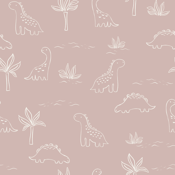 Add a touch of prehistoric fun to your child's space with our Printed Dinos Peel and Stick Removable Wallpaper.