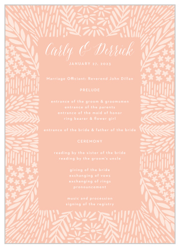 Floral Wreath Wedding Programs