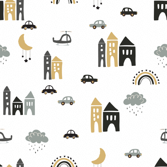 Create the perfect dreamscape for your little one with our Fancy Town Peel and Stick Wallpaper.