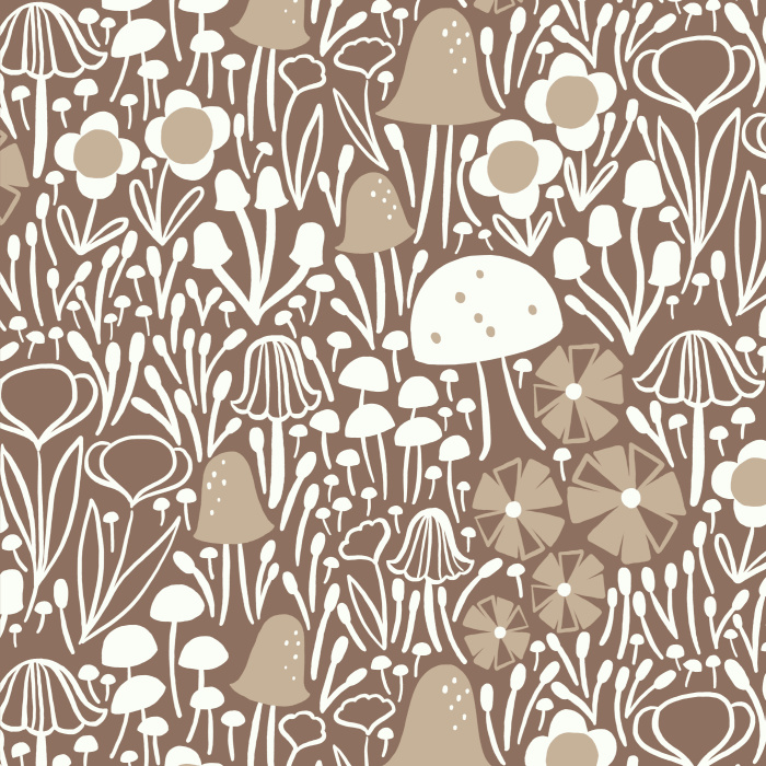 Create a whimsical dreamscape with our Mushroom Garden Peel and Stick Removable Wallpaper. 