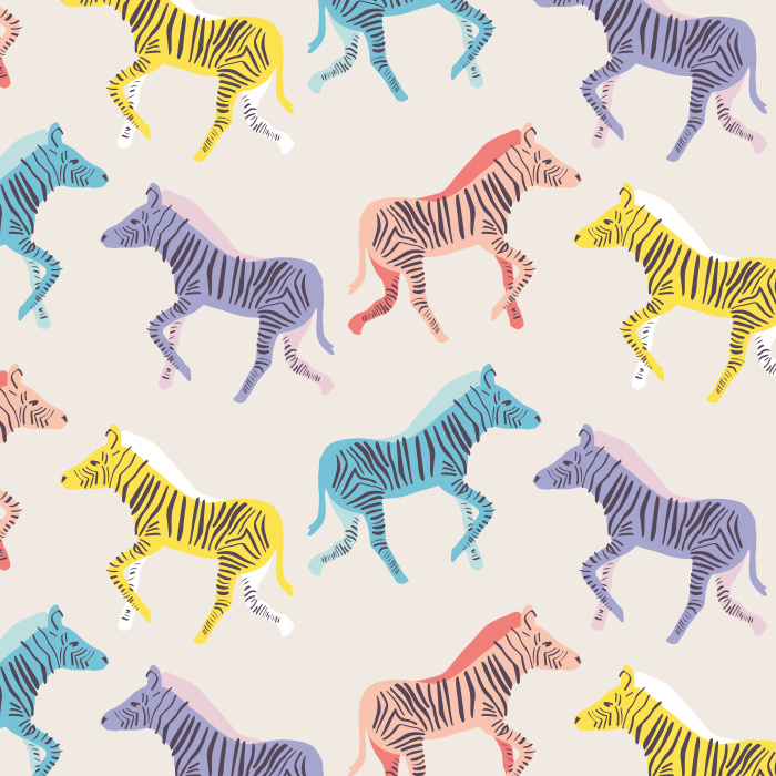 Create a unique space with our Zebra Dance Peel and Stick Removable Wallpaper.