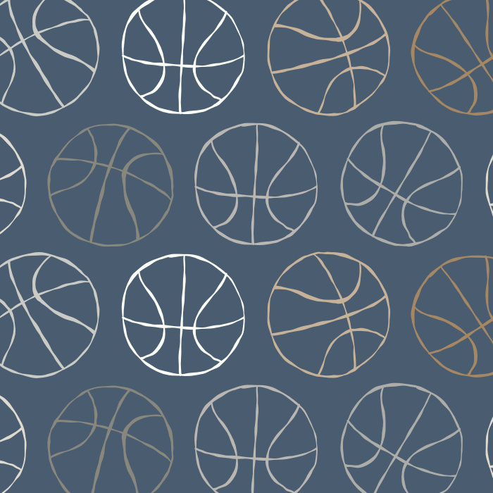 Transform your mancave with the sporty charm of our Basketball Stamp Peel And Stick Removable Wallpaper.