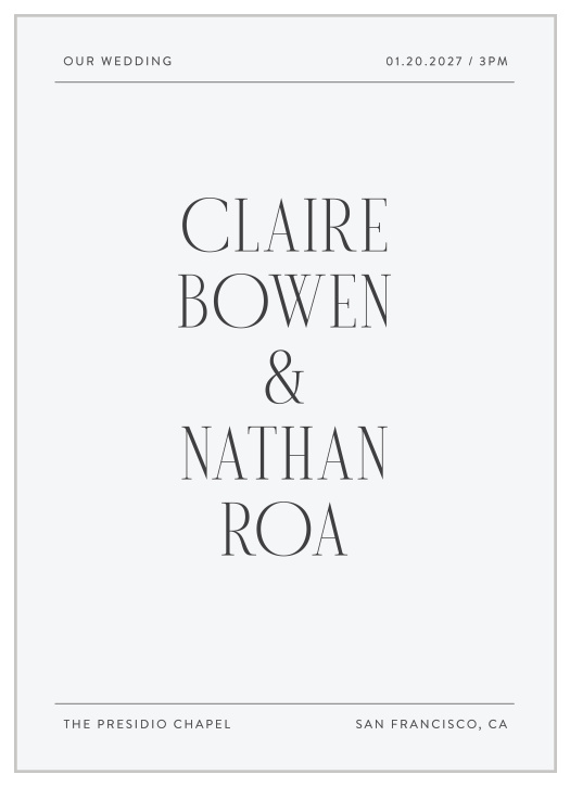 Our Minimal Typography Wedding Invitations bring family and friends together for your special day.