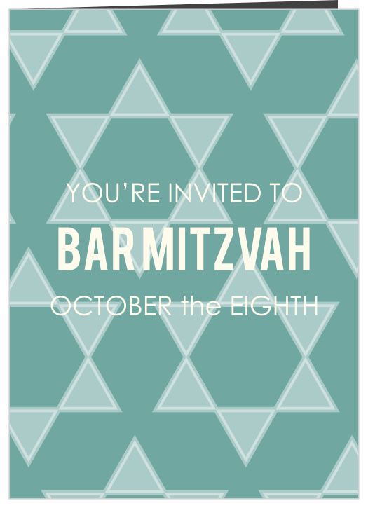 The Modern Bar Mitzvah bookfold is perfect for letting your guests know about your loved ones special day. Tons of colors and fonts, with completely customizable text and photos too!