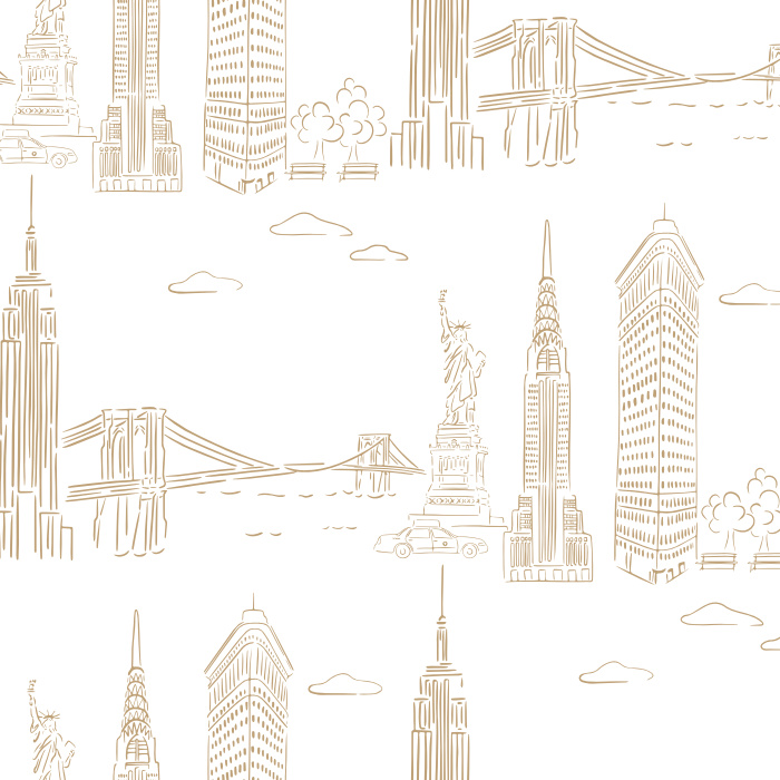 Create a tribute to your favorite city with our New York Sketch Peel and Stick Removable Wallpaper.
