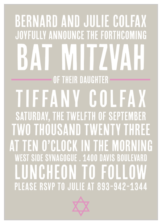 The Sleek Subway Bar Mitzvah Invitations are a clean cut, neat way to invite your loved ones for a celebration.