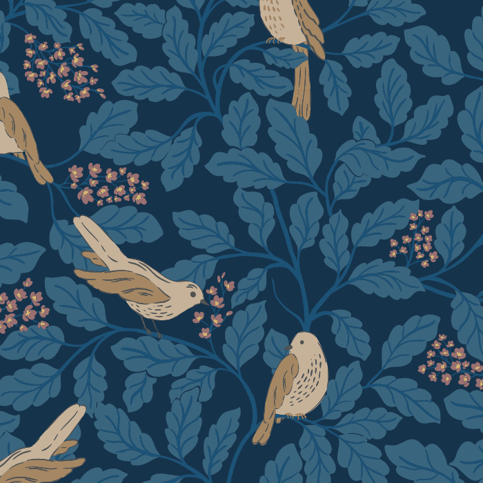 Create a beautifully charming space with our Bird Song Peel and Stick Removable Wallpaper.