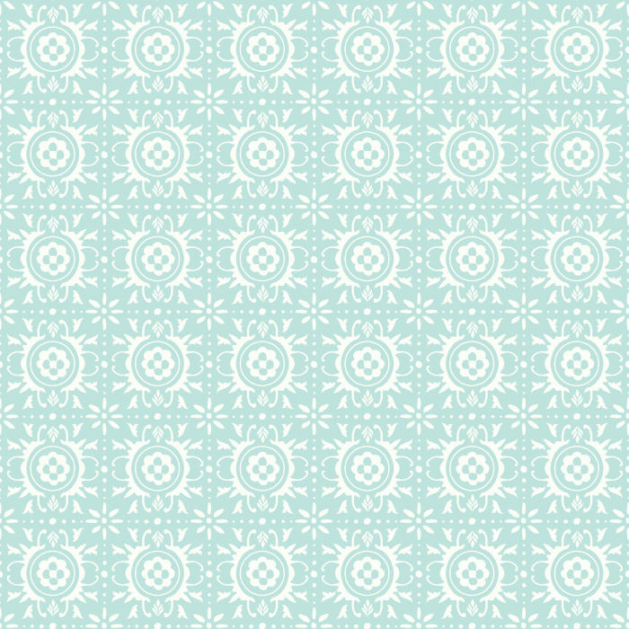 Spanish Tiles Wallpaper features a classic Mediterranean-inspired floral tile motif in warm tan and cream, bringing old-world charm to any space.