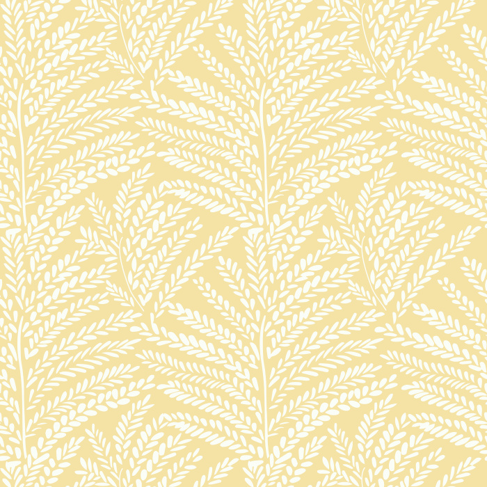 Pura Vida Wallpaper brings soft, tropical elegance to your space with a delicate palm-inspired motif in warm beige on a tan backdrop.