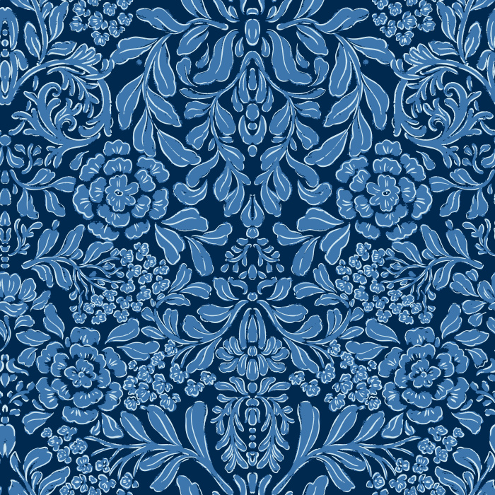 Introduce vintage-inspired elegance to your home with Bell Meadow wallpaper, showcasing an intricate damask floral pattern in a rich mocha brown and taupe color palette.