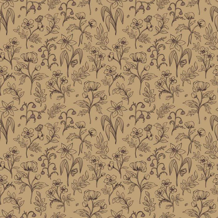 Brighten your home with the delicate charm of Sketched Wildflora wallpaper, featuring hand-drawn wildflower and botanical line art in soft taupe on a crisp white background.