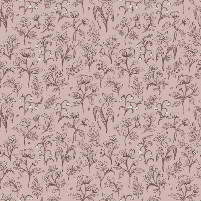 Brighten your home with the delicate charm of Sketched Wildflora wallpaper, featuring hand-drawn wildflower and botanical line art in soft taupe on a crisp white background.