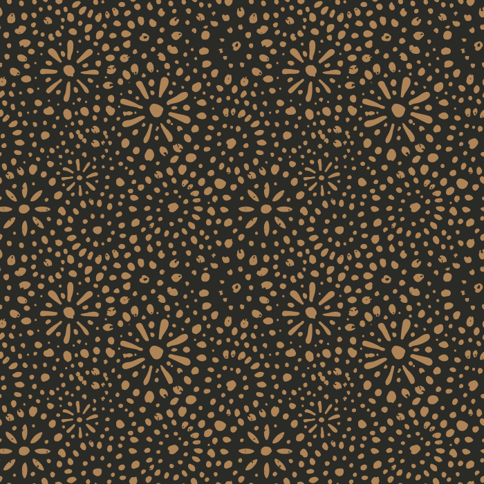 Energize your space with Stardusted Boho wallpaper, featuring a playful dotted starburst pattern in warm tan on a rich, earthy red background.