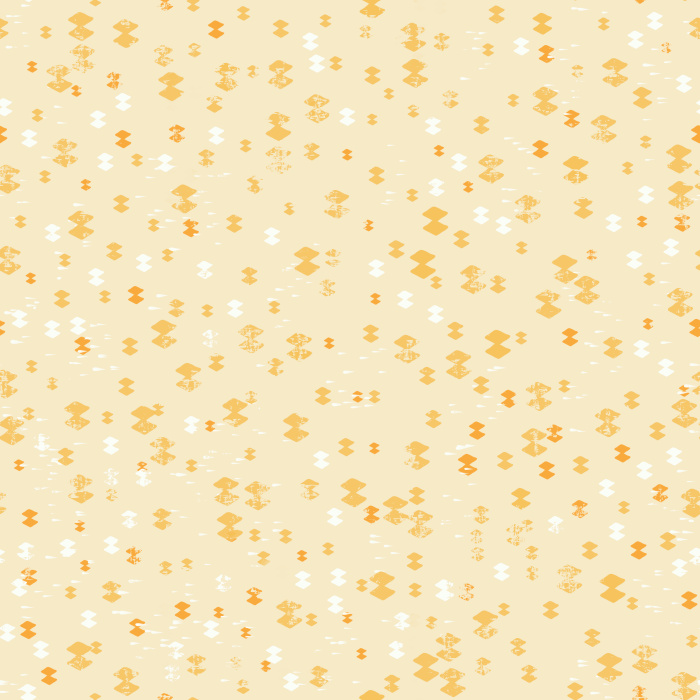 Dotty Diamonds wallpaper features playful blue and yellow dotted diamond motifs scattered across a soft white background, bringing cheerful, modern style to any nursery.