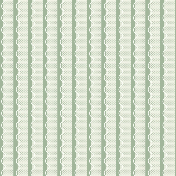 Wavy Vibes wallpaper features playful vertical wavy stripes in light blue and soft cream, creating a fresh and modern coastal-inspired look for any room.