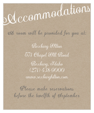 Keep your guests content and comfortable by offering your personal recommendations on our lovely Elegant Kraft Accommodation Cards.