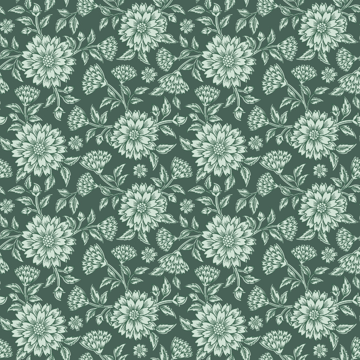 The Pressed Carnation Wallpaper features a delicate floral design of softly outlined blooms in cream on a warm taupe background.