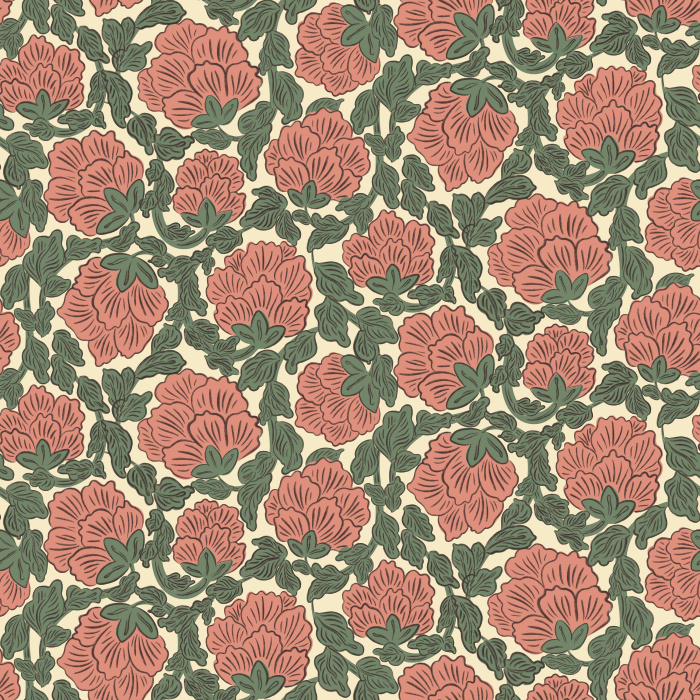 The Petal Whirl Wallpaper brings dramatic elegance to your space with its intricate floral pattern in rich shades of espresso brown, caramel, and cream.