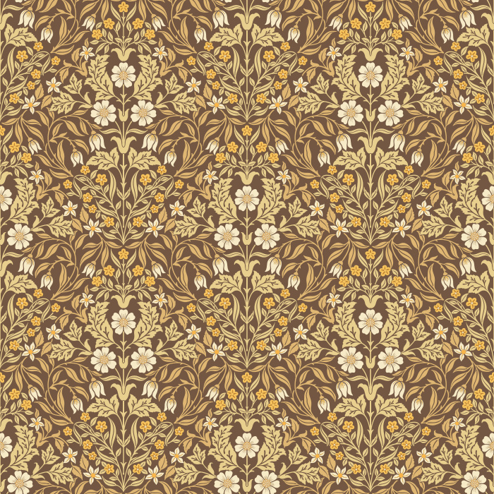 The Antique Blooms Wallpaper embodies timeless artistry with its intricate floral motif in soft cream, muted mauve, and olive green tones.