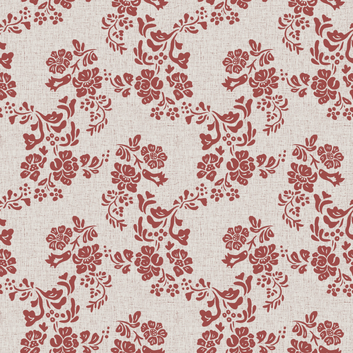 The Flock Look Wallpaper brings a refined vintage touch to your space with its soft taupe floral silhouette pattern on a textured linen-look backdrop.