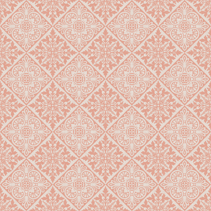 The Textured Pathways Wallpaper brings timeless sophistication to your space with its intricate diamond-tile pattern in muted blue and ivory tones.