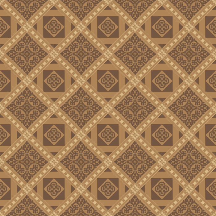 The Crafted Pavements Wallpaper brings artisan charm to your space with its geometric tile-inspired pattern in warm terracotta, cream, and muted teal tones.