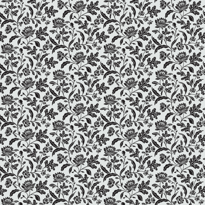 The Summer Cottage Wallpaper features soft blue floral patterns that evoke the beauty and tranquility of a countryside garden.