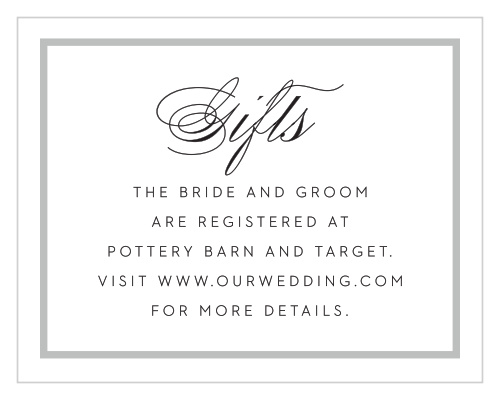 Make an elegant impression with our Monogram Square Registry Cards.