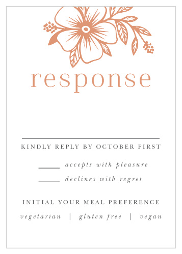 Tally every friend and family member that plans to attend your wedding with our Floral Whimsy Response Cards.