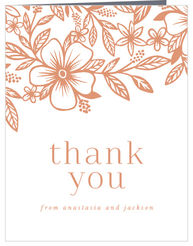 The presence and support of loved ones on your special day meant a lot to you, show them your appreciation with our Floral Whimsy Wedding Thank You Cards.