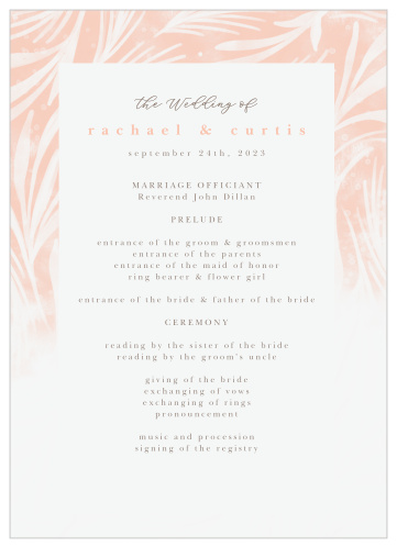 Floral Celebration Wedding Programs