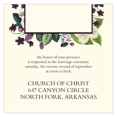 Invite your guests to your ceremony with this ceremony card.
