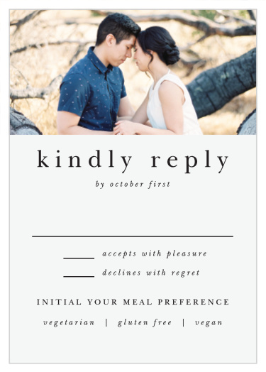 Pure elegance in its simplicity, the bold border of the Stacked Photo response cards are the perfect accessory to the rest of the invitation suite.