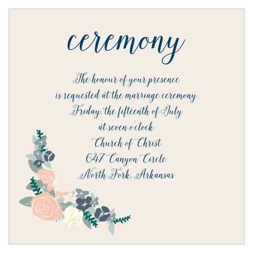 Invite your guests to your ceremony with this ceremony card.
