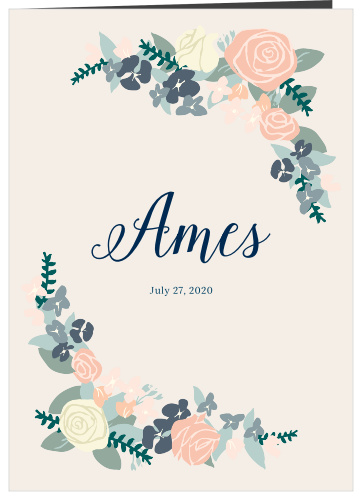 Our Illustrated Corner Wreath wedding program is a perfect match to the rest of the Illustrated Corner Wreath wedding suite.