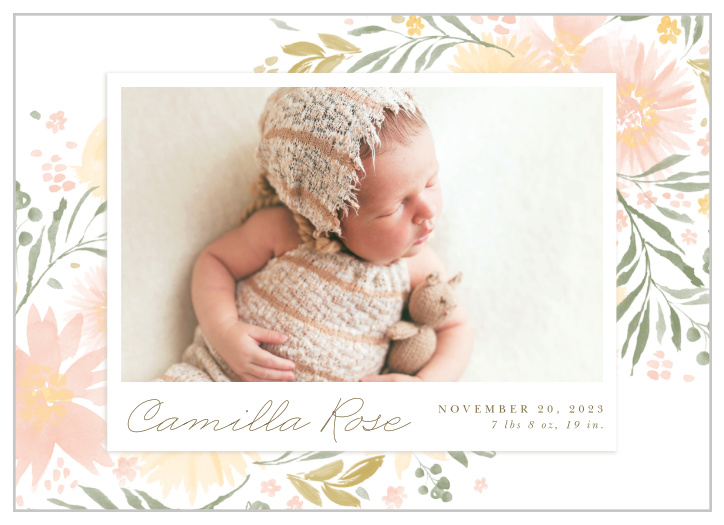 We want to make sure you get to choose from designs just as beautiful as your babies, and we think our Boho Flower Wreath Birth Announcements are just right to fulfill that need!