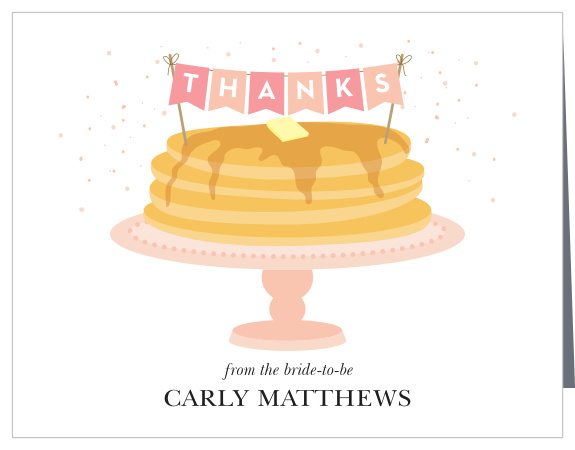 The Pancakes bridal shower thank you cards are a great fit for any brunch themed shower. 