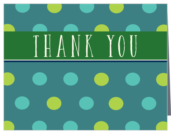 The Boy Polka Dots thank you cards are the perfect way to show gratitude for those who helped welcome your latest addition, while maintaining your theme. 