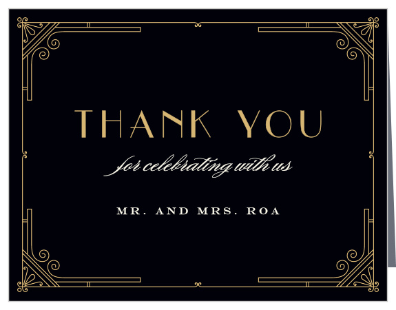 Thank your family and friends for attending your event, with our Night Deco Wedding Thank You Cards!